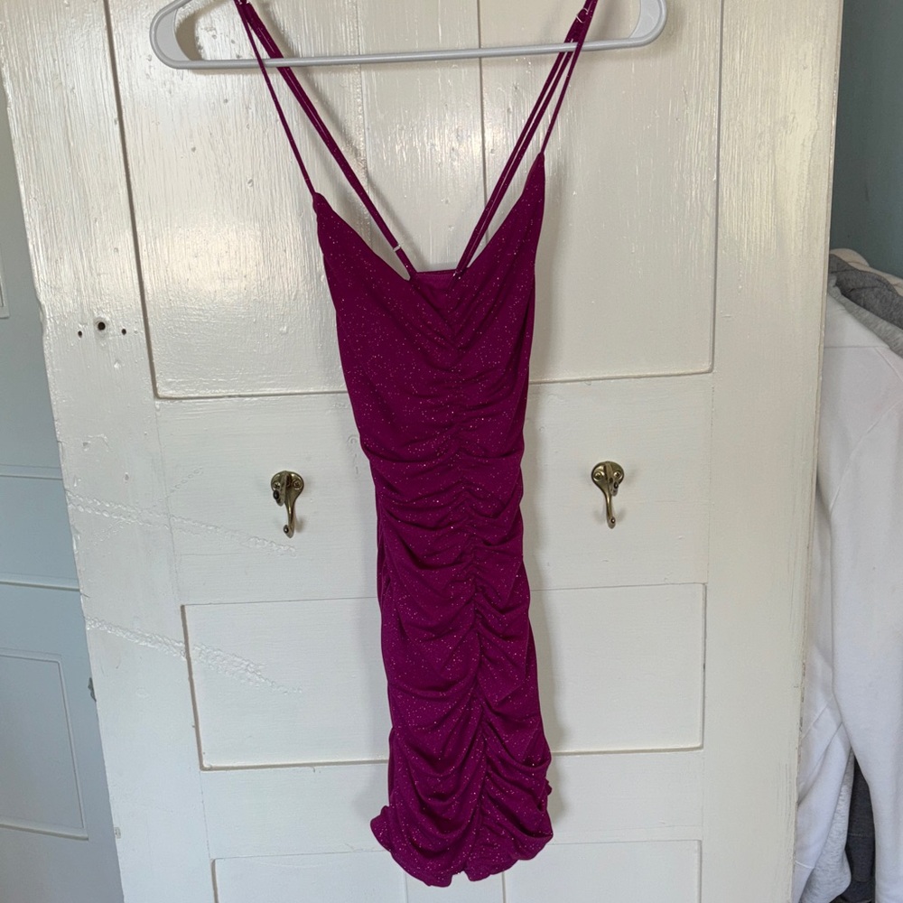 Lucy in the Sky Sparkling Magenta Mini Dress
